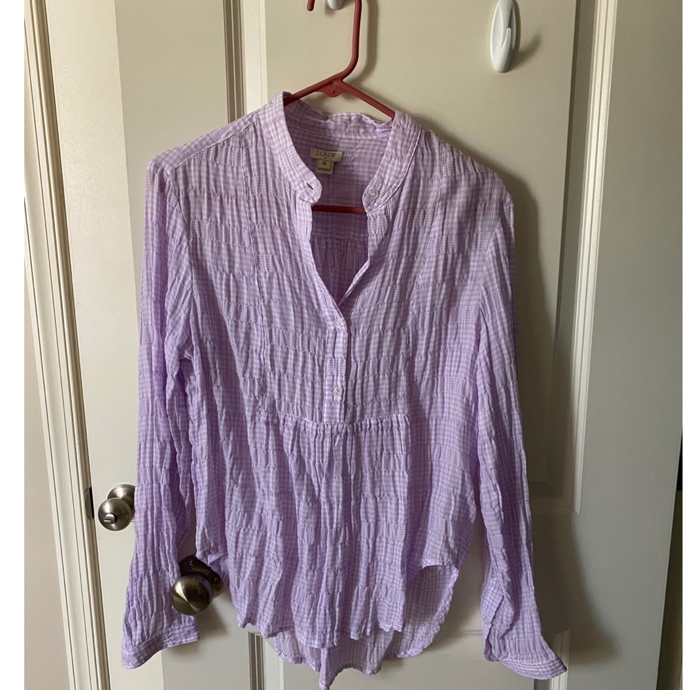 J Crew Gingham Blouse